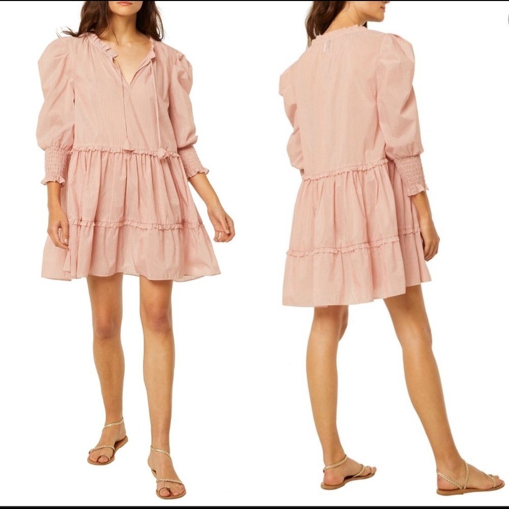NWT MISA LOS ANGELES Maya Pinstripe Woven Shift Dress M